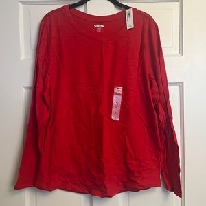 Red Long sleeve shirt.